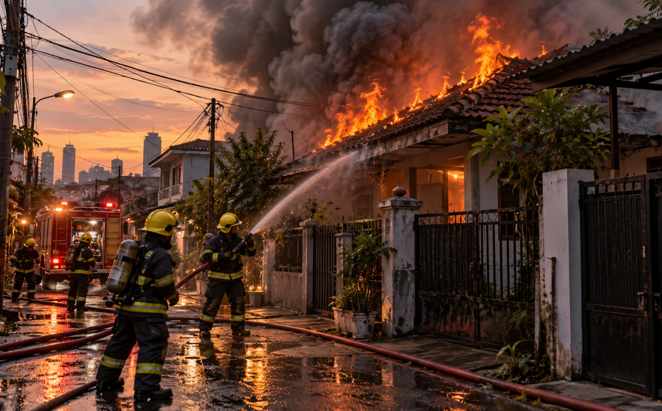 Rumah di Cipinang Muara Kebakaran