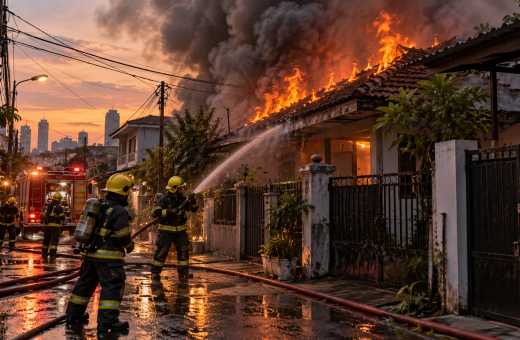 Rumah di Cipinang Muara Kebakaran
