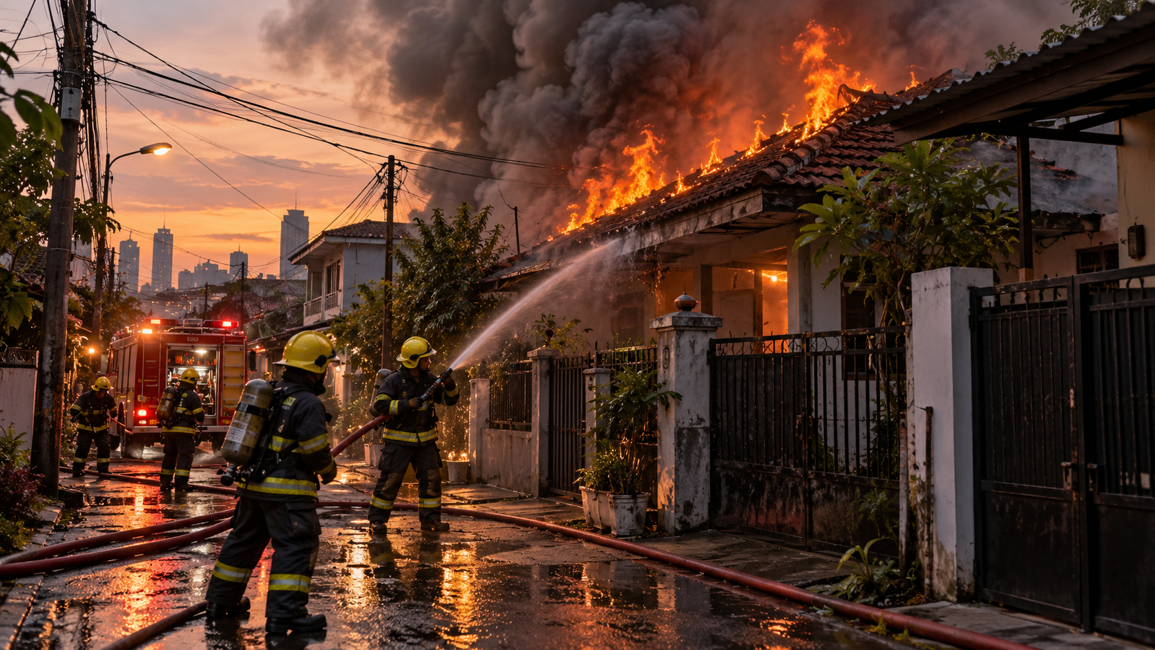 Rumah di Cipinang Muara Kebakaran