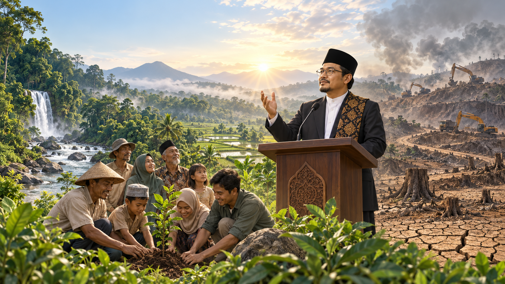 Menag Nasaruddin Ajak Tobat Ekologis, Ingatkan Bahaya Eksploitasi Alam