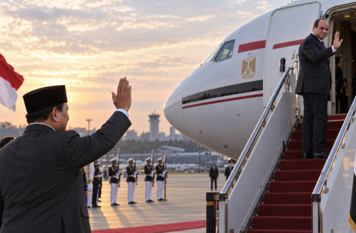 Momen Prabowo Lepas Kepulangan Presiden Mesir El-Sisi di Halim