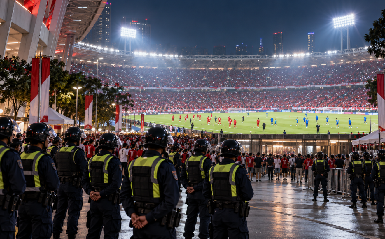 Ribuan Polisi Disebar Amankan Laga Final Indonesia vs Thailand