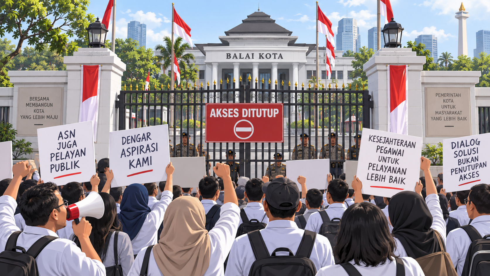 Akses Ditutup Ormas, Karyawan Club de Arjuna Demo Balai Kota