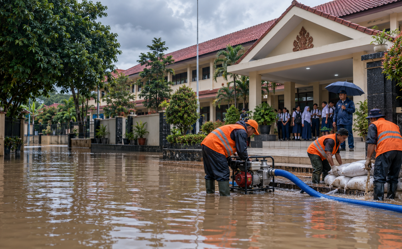 SMPN 2 Depok Berulang Kali Banjir, Disdik Siapkan Langkah Ini