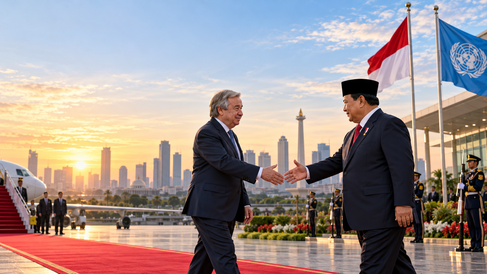 Tiba di Indonesia, Sekjen PBB Akan Bertemu Presiden Prabowo