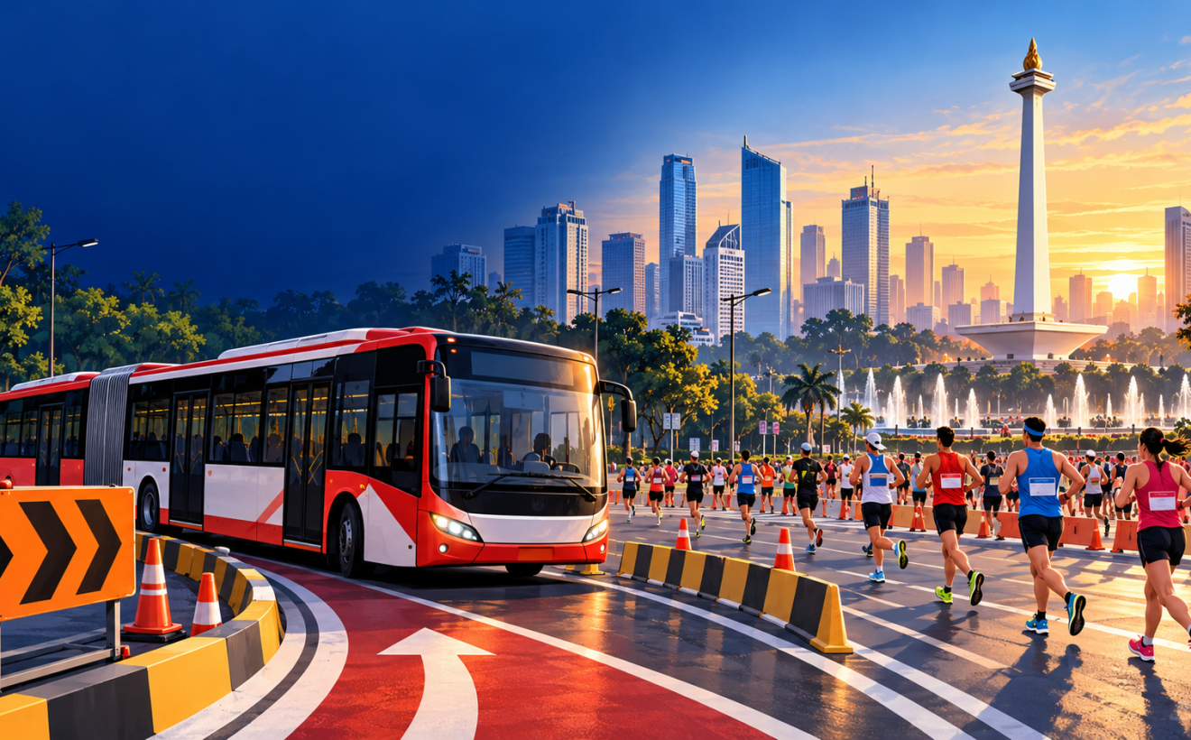 Rute Transjakarta Dialihkan Selama Jakarta Running Festival, Ini Daftarnya