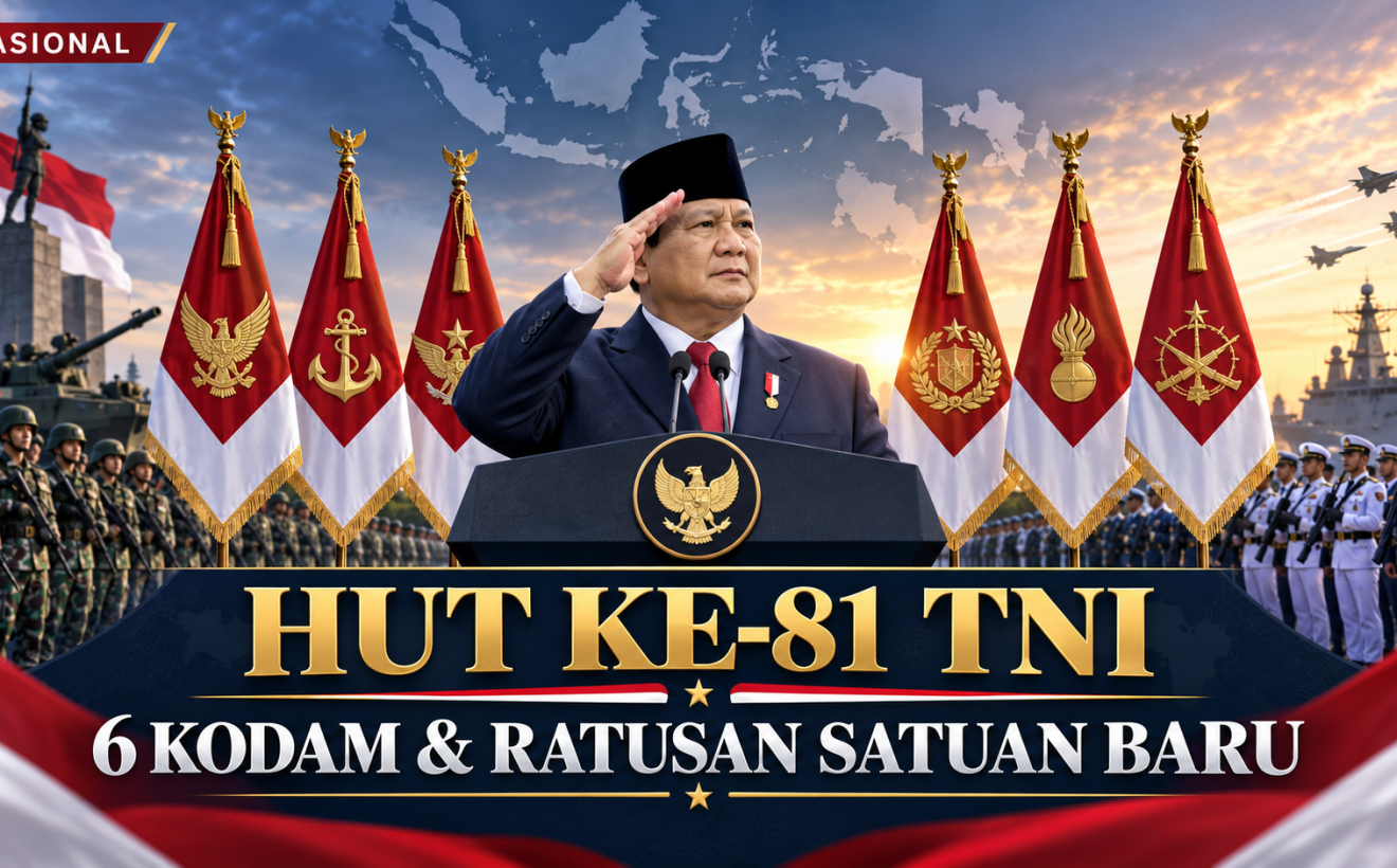 HUT ke-81 TNI, Prabowo Resmikan 6 Kodam dan Ratusan Satuan Baru