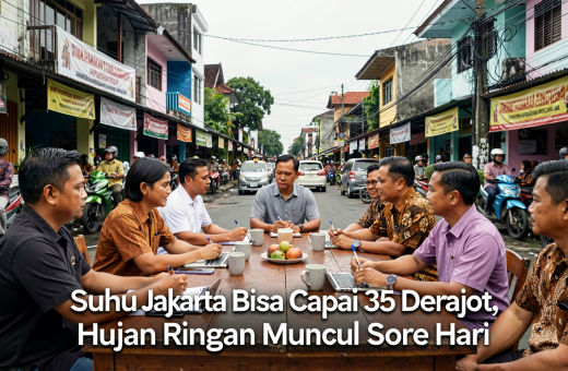 Suhu Jakarta Bisa Capai 35 Derajat, Hujan Ringan Muncul Sore Hari