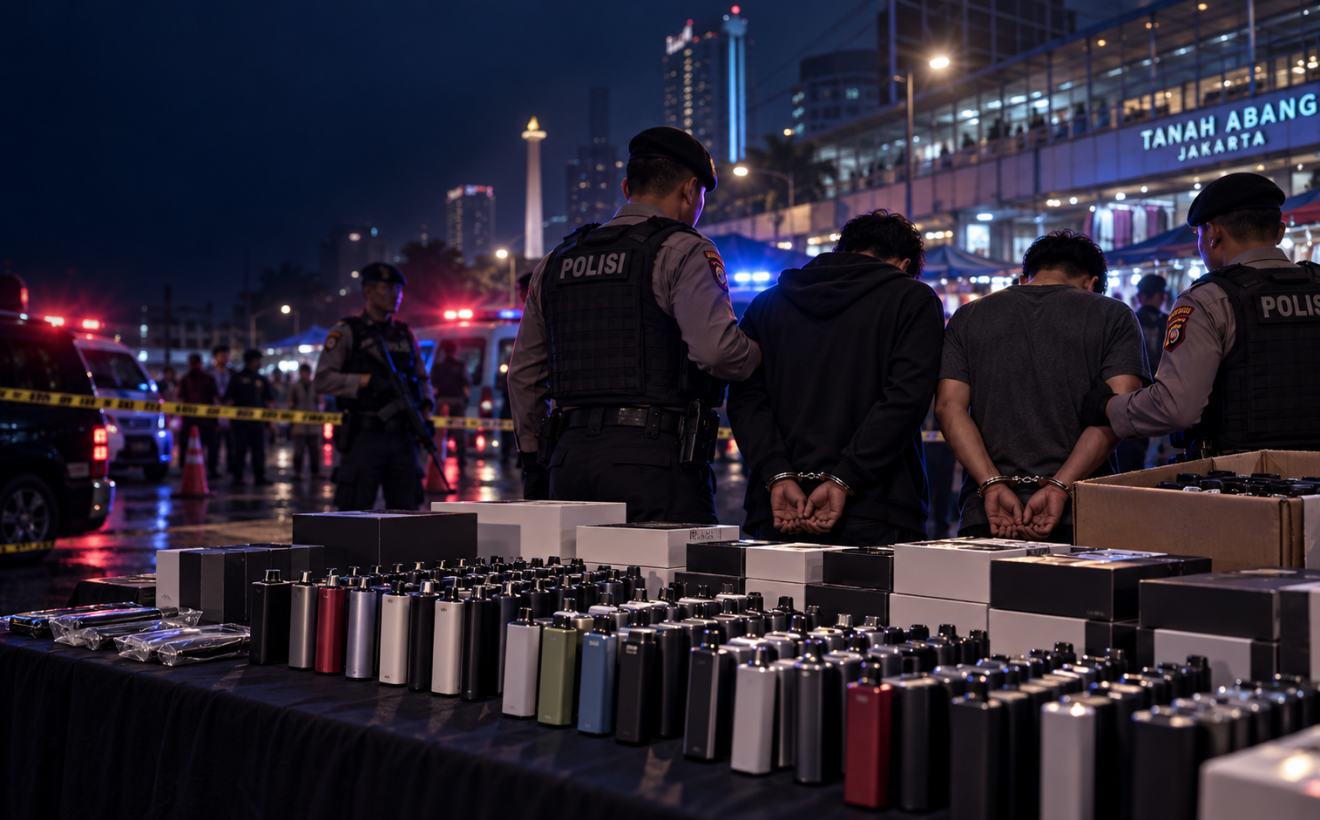 Bawa Ratusan Vape Etomidate, 2 Pria Ditangkap di Tanah Abang