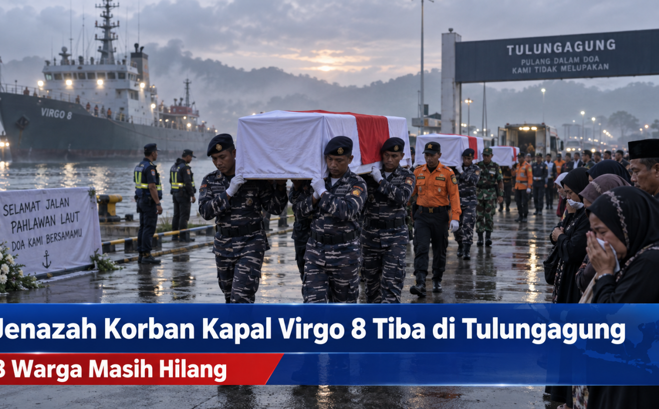 Jenazah Korban Kapal Virgo 8 Tiba di Tulungagung, 3 Warga Masih Hilang