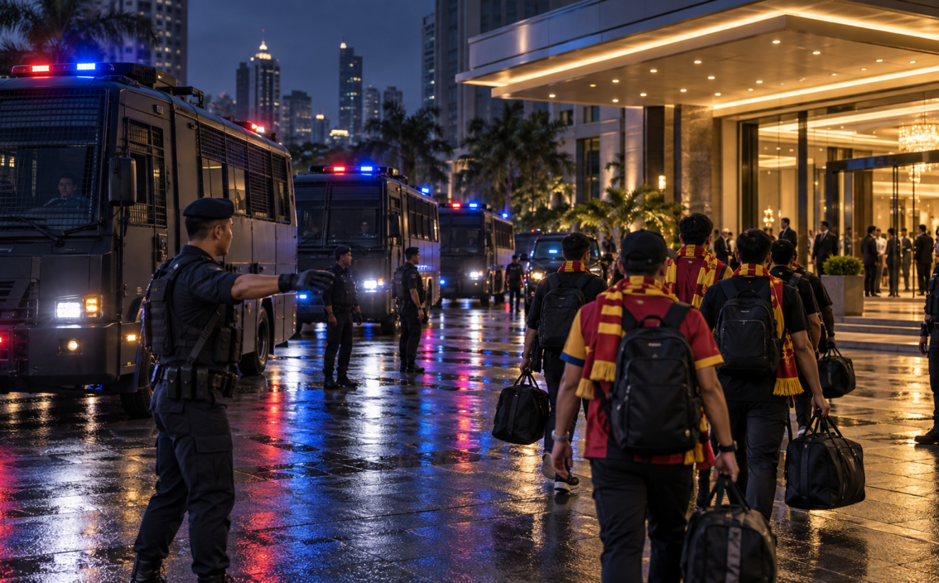 Polisi Sebut Suporter Malaysia Dikawal 4 Bus Brimob ke Penginapan