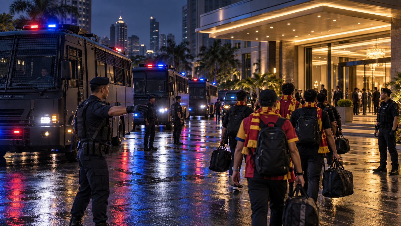 Polisi Sebut Suporter Malaysia Dikawal 4 Bus Brimob ke Penginapan