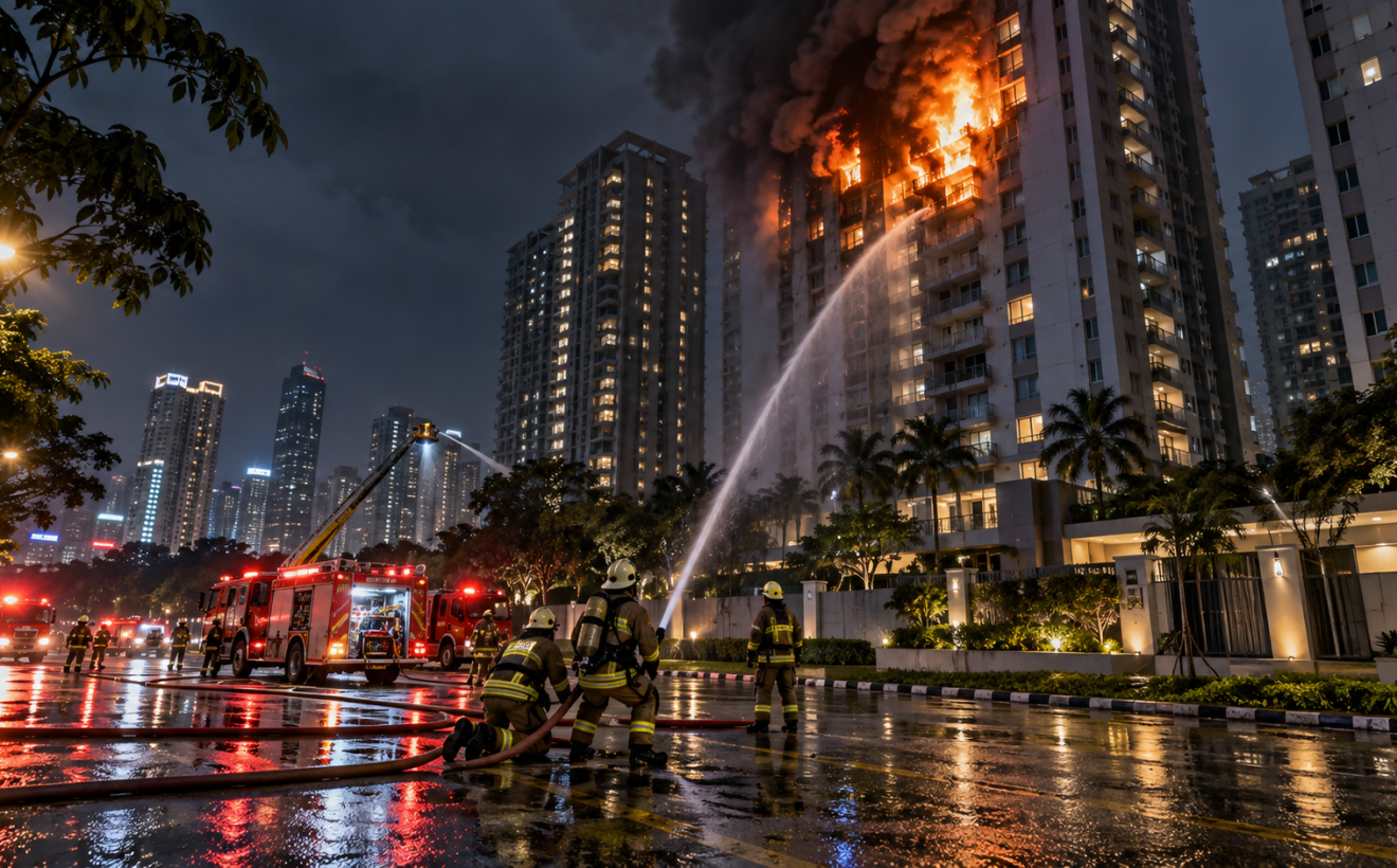 Kebakaran Apartemen Teluk Intan Jakut Diduga Akibat Korsleting Listrik