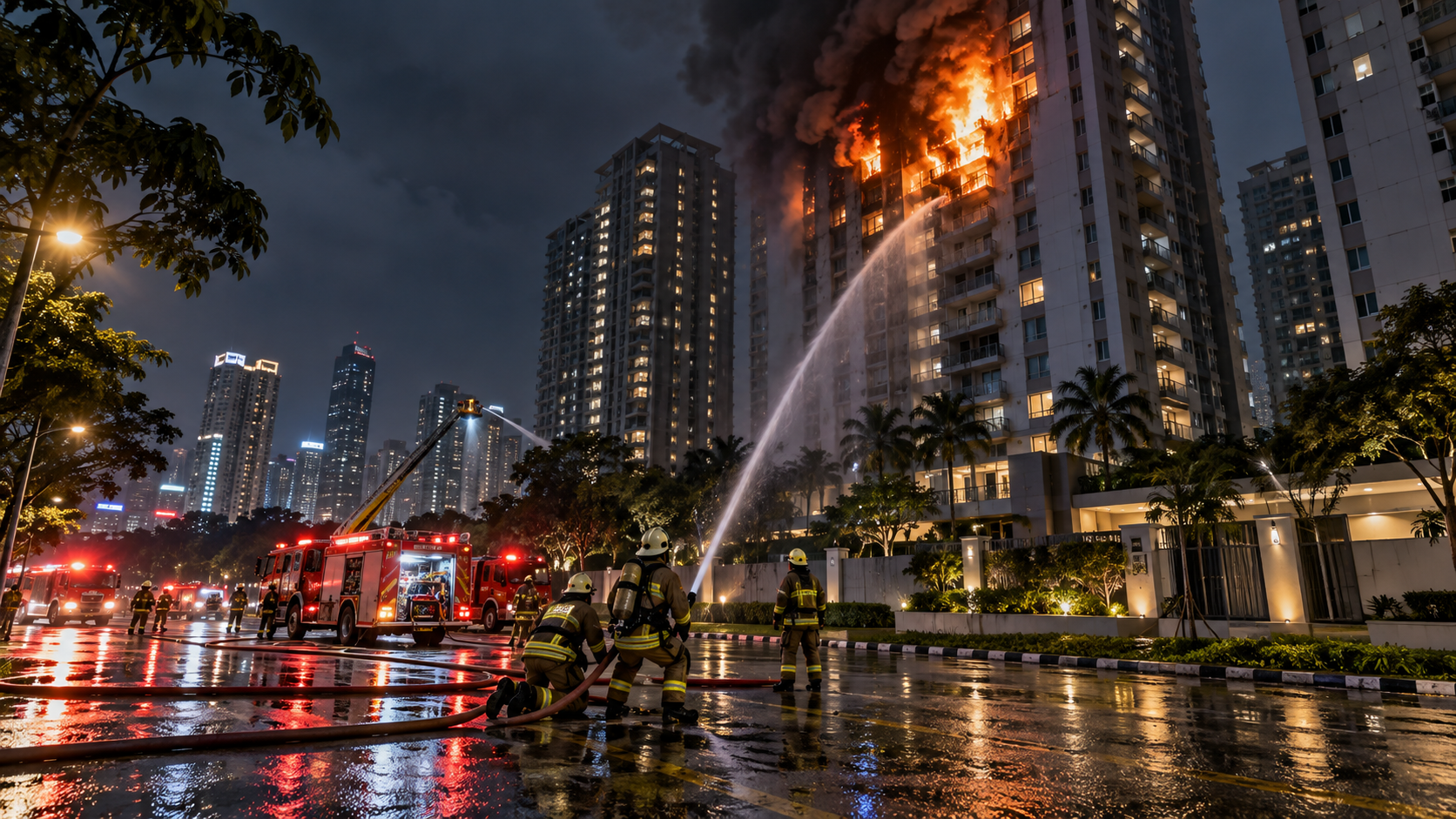 Kebakaran Apartemen Teluk Intan Jakut Diduga Akibat Korsleting Listrik