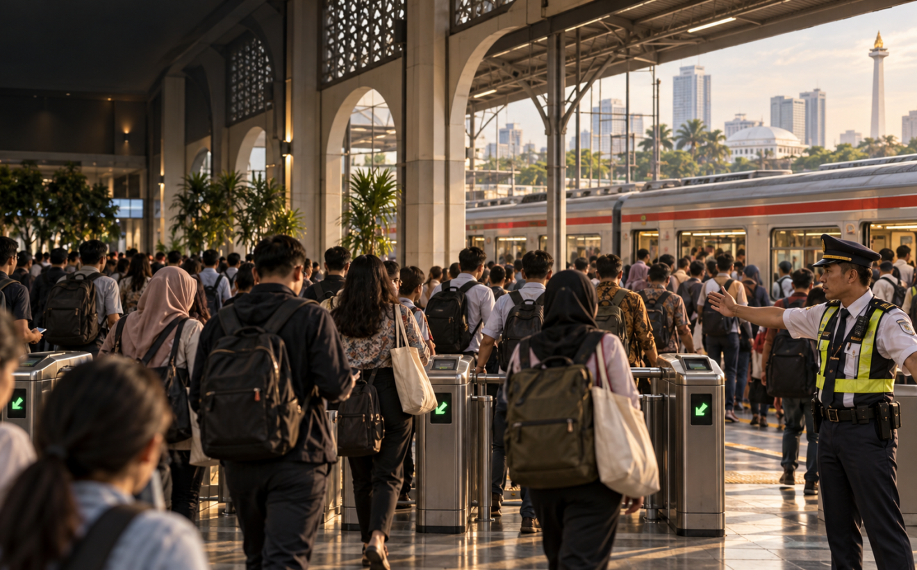 Stasiun Juanda Sempat Padat Penumpang, Ini Penyebabnya