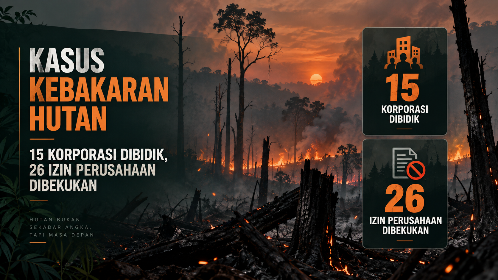 Kasus Kebakaran Hutan: 15 Korporasi Dibidik, 26 Izin Perusahaan Dibekukan