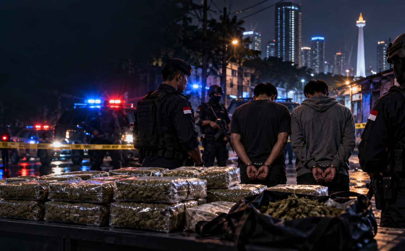 62,5 Kg Ganja Disita di Petamburan, Dua Pria Ditangkap