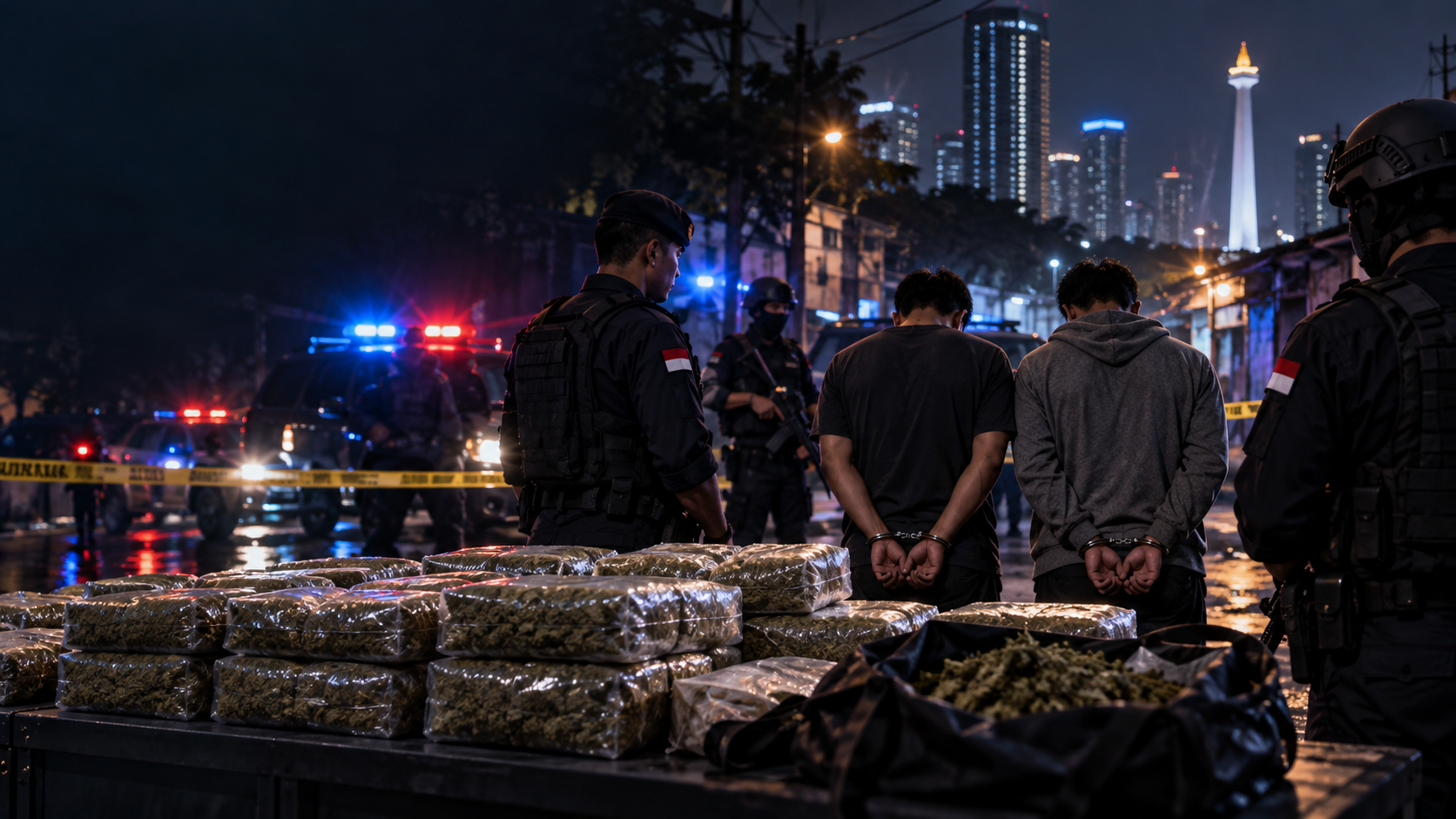 62,5 Kg Ganja Disita di Petamburan, Dua Pria Ditangkap