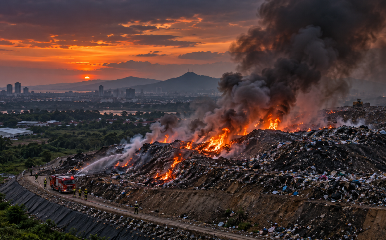 TPA Jatibarang Semarang Terbakar, Api Diduga Dipicu Gas Metana