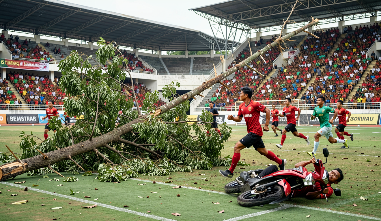 Pohon 15 Meter Tumbang di Semarang, 2 Pemotor Tewas