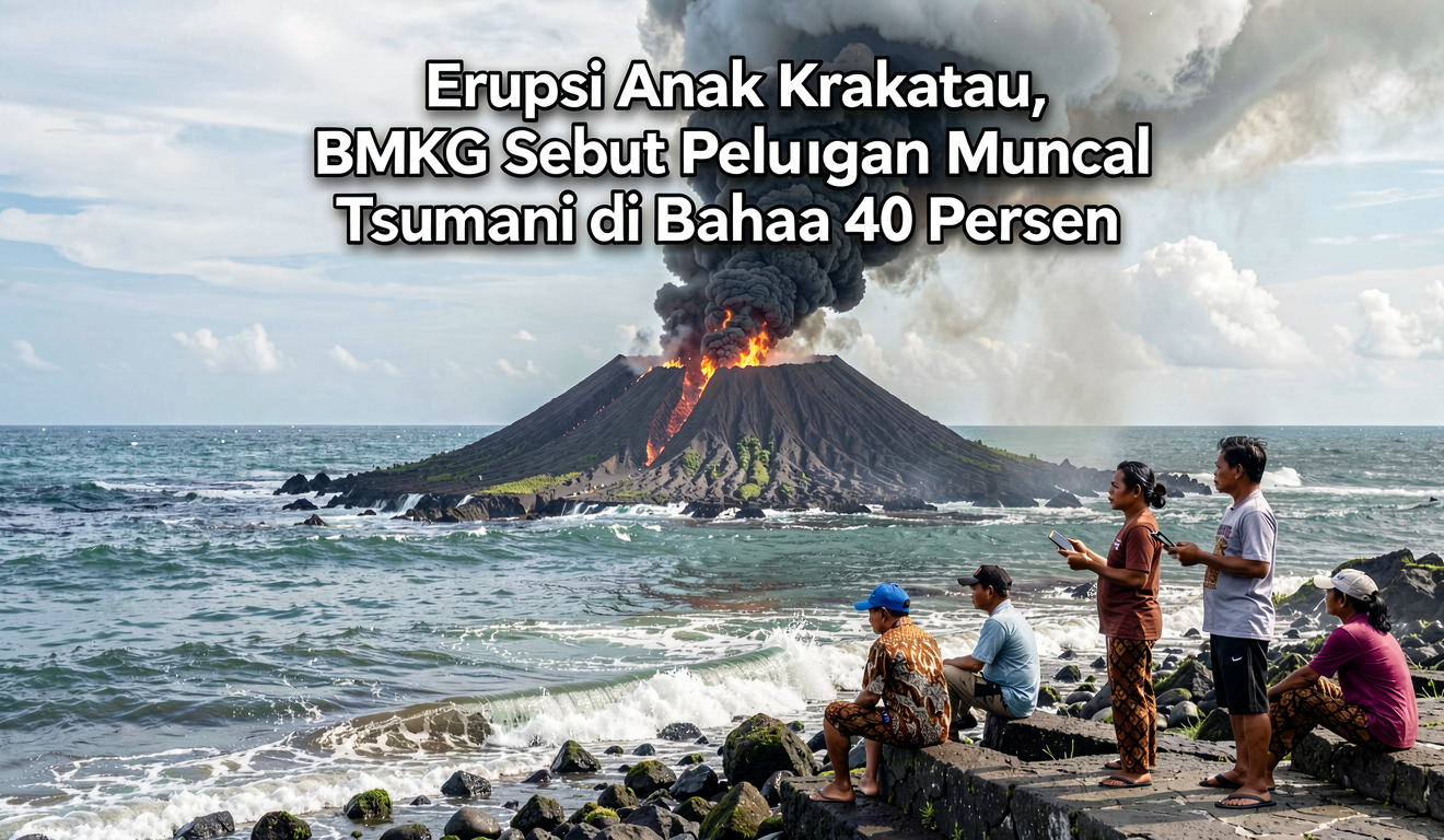 Erupsi Anak Krakatau, BMKG Sebut Peluang Muncul Tsunami di Bawah 40 Persen