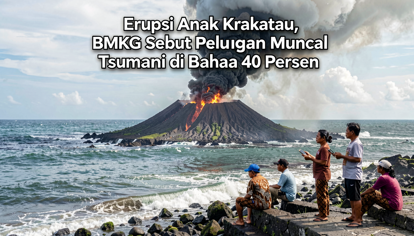 Erupsi Anak Krakatau, BMKG Sebut Peluang Muncul Tsunami di Bawah 40 Persen