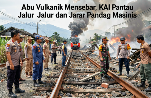 Abu Vulkanik Menyebar, KAI Pantau Jalur dan Jarak Pandang Masinis
