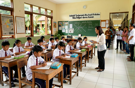 Sekolah Terdampak Abu Anak Krakatau Bisa Belajar dari Rumah