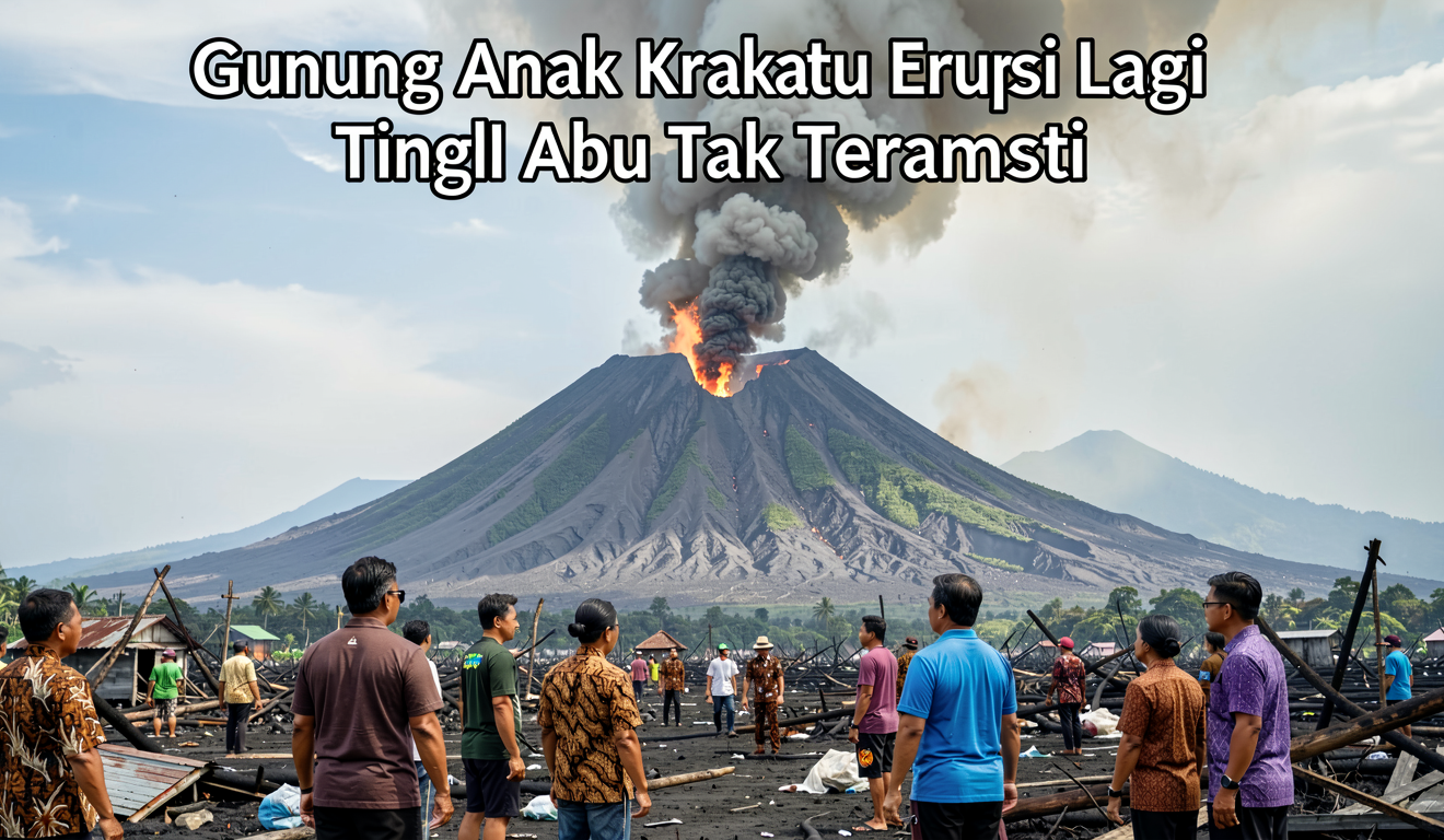Gunung Anak Krakatau Erupsi Lagi, Tinggi Abu Tak Teramati