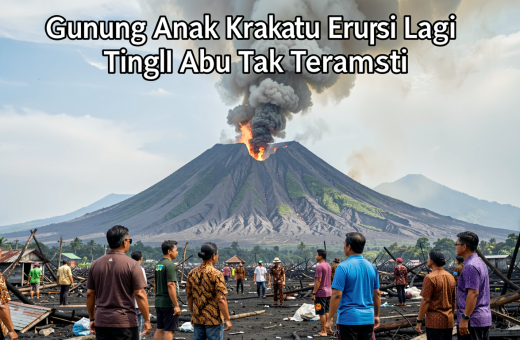 Gunung Anak Krakatau Erupsi Lagi, Tinggi Abu Tak Teramati