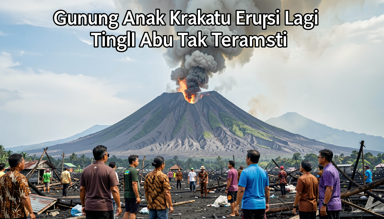 Gunung Anak Krakatau Erupsi Lagi, Tinggi Abu Tak Teramati