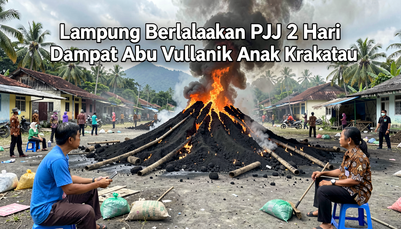 Lampung Berlakukan PJJ 2 Hari Dampak Abu Vulkanik Anak Krakatau
