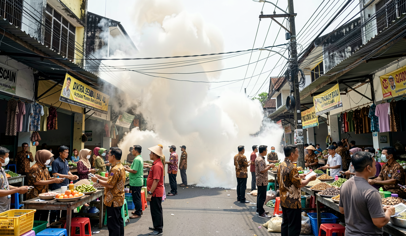 Dikira Semburan Abu, Kepulan Putih di Pasar Baru Ternyata dari Gardu