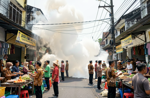 Dikira Semburan Abu, Kepulan Putih di Pasar Baru Ternyata dari Gardu