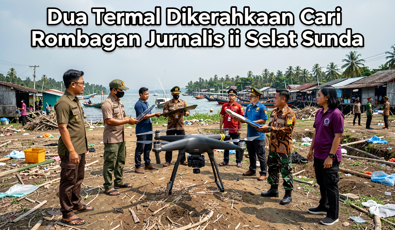 Dua Drone Termal Dikerahkan Cari Rombongan Jurnalis di Selat Sunda
