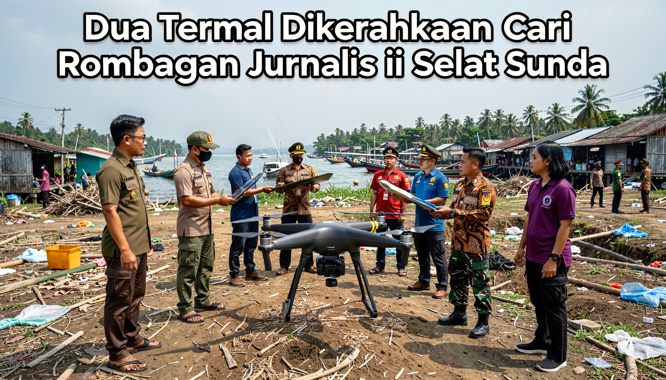 Dua Drone Termal Dikerahkan Cari Rombongan Jurnalis di Selat Sunda