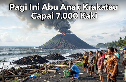 Pagi Ini Abu Anak Krakatau Capai 7.000 Kaki
