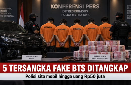 5 Tersangka Fake BTS Ditangkap, Polisi Sita Mobil hingga Uang Rp50 Juta