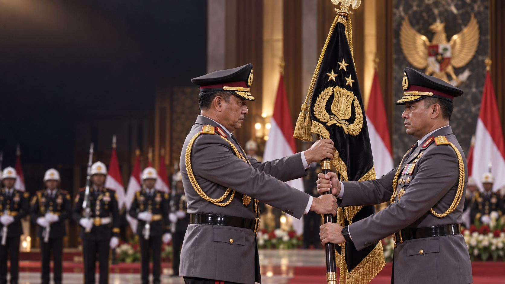 Sertijab Kapolri, Jenderal Suyudi Terima Panji Polri dari Jenderal Listyo